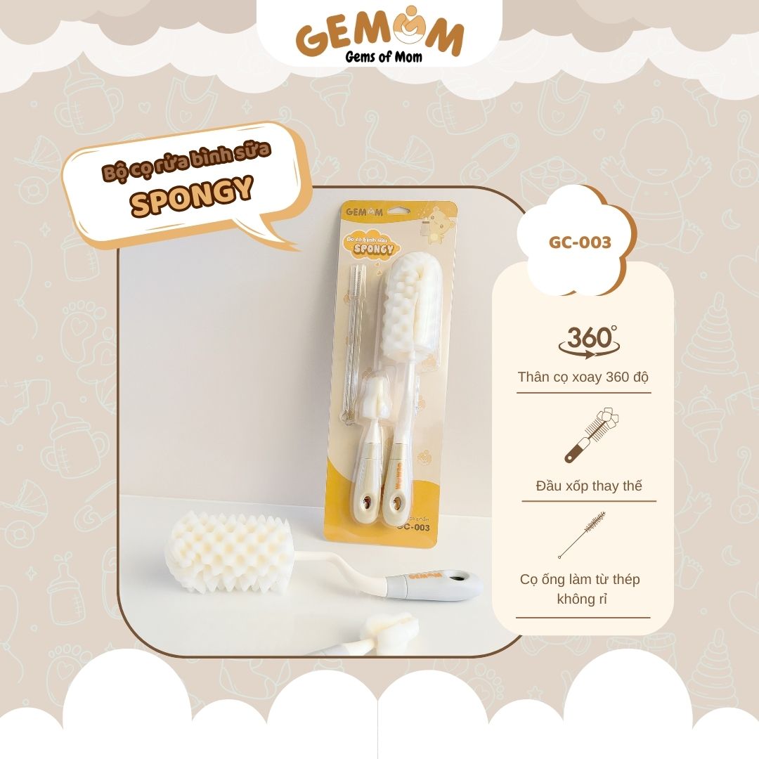 Bộ cọ rửa bình Spongy - GC-003